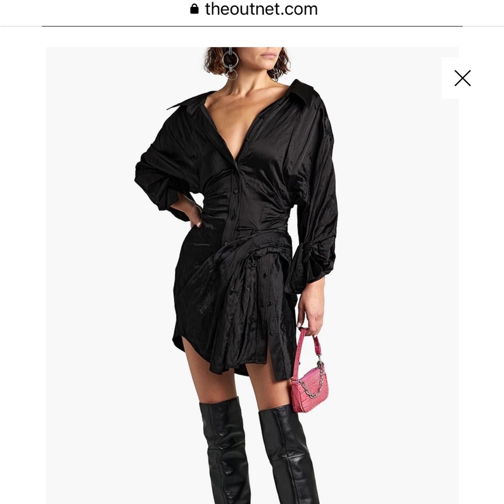 Alexander Wang Black Satin Cocktail Dress